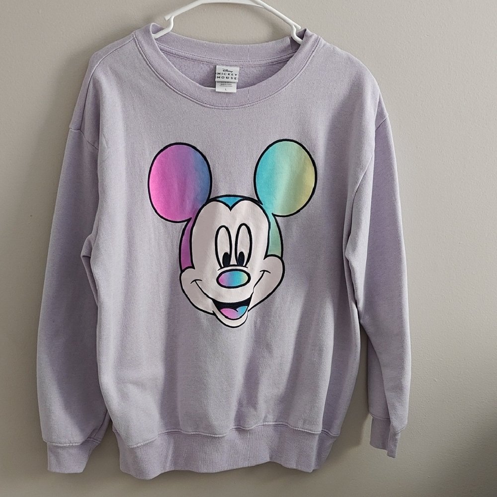 Disney Lilac Sweatshirt with Rainbow Mickey Graphic